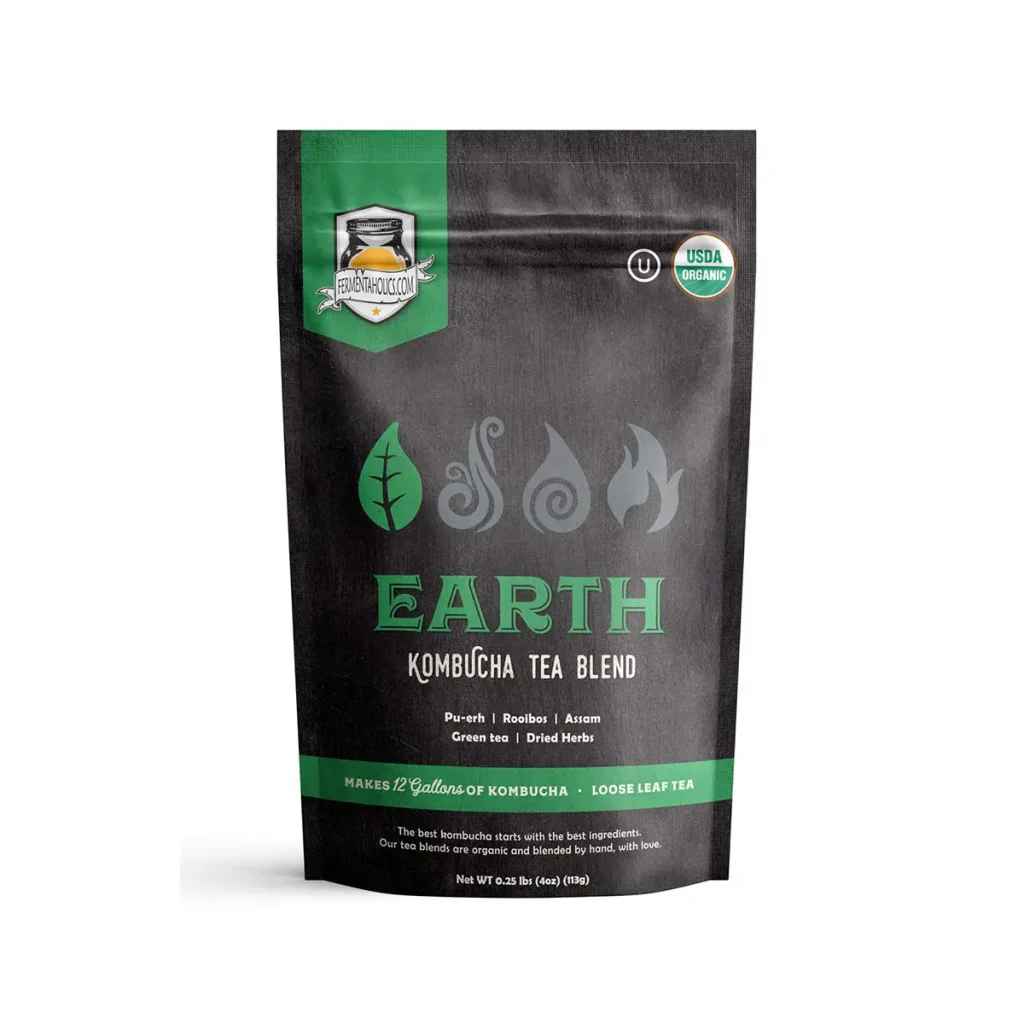 Fermentaholics Elements Tea Blends – Earth Organic Kombucha Loose Leaf Herbal Tea Blend